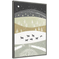 Sylvie Folk Dales Snow Linocut Framed Canvas by Giuliana Lazzerini