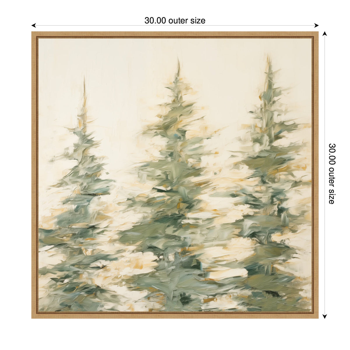 Sylvie Evergreen Trees Abstract Framed Canvas by The Creative Bunch Studio