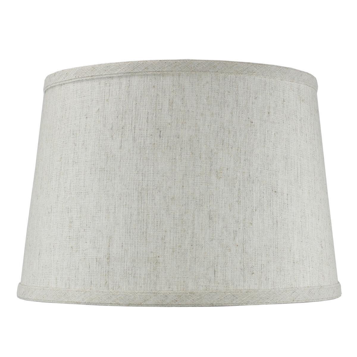 Home Concept Shallow Drum Hardback Lamp Shade, Textured Oatmeal, 12"W x 8" Slant Height