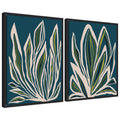 Sylvie Blue Flora 1 and 2 Framed Canvas Art Set of 2 by Alicia Bock