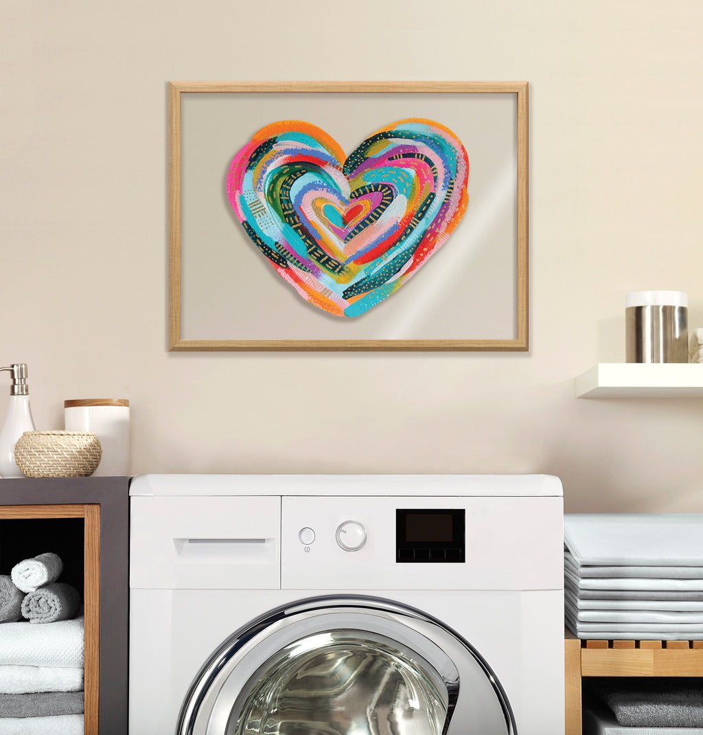 Blake Labyrinth Heart Framed Printed Glass by Jessi Raulet of Ettavee
