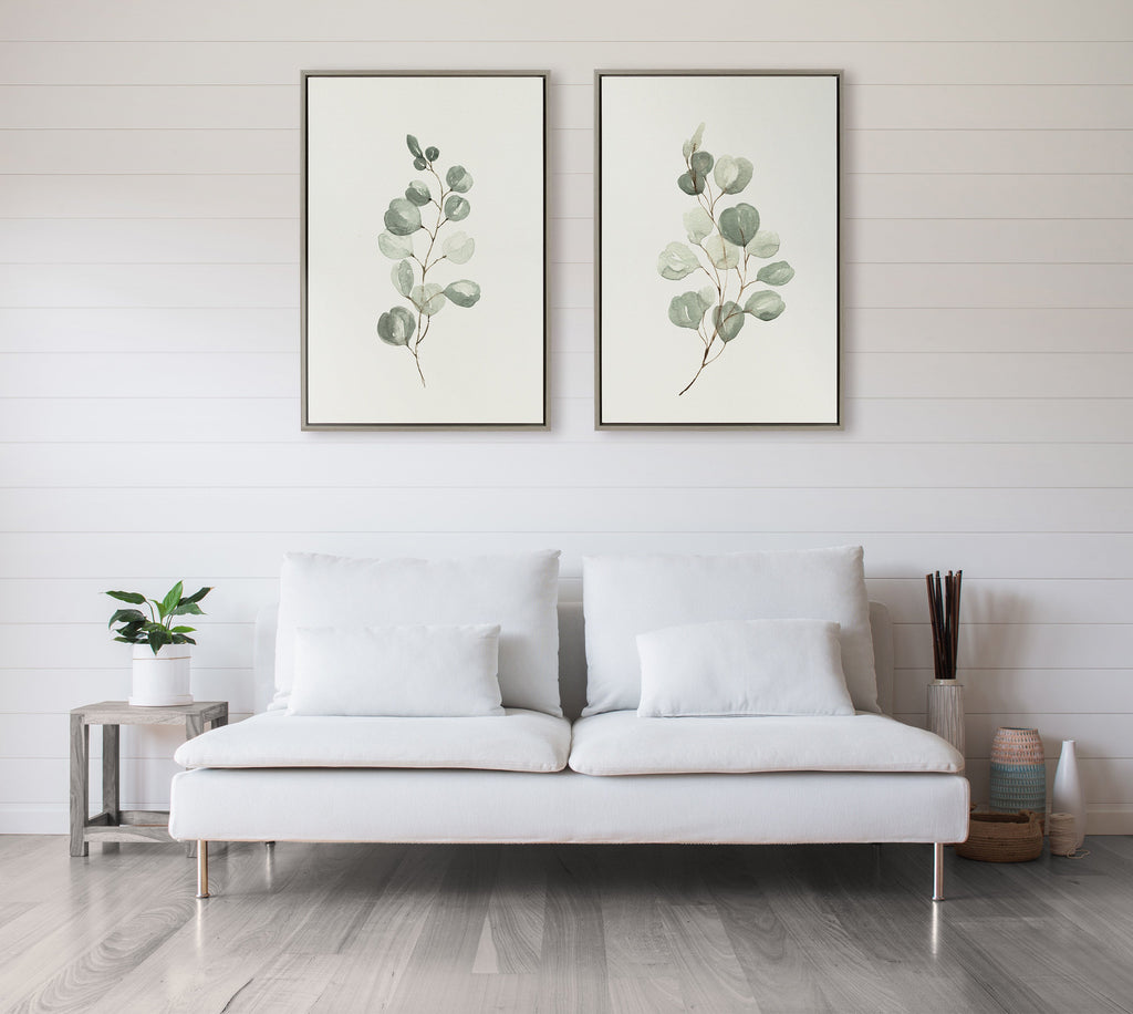 Sylvie Eucalyptus Framed Canvas Set of 2 by Maja Mitrovic of Makes My Day Happy