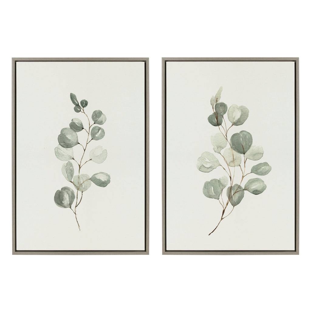 Sylvie Eucalyptus Framed Canvas Set of 2 by Maja Mitrovic of Makes My Day Happy