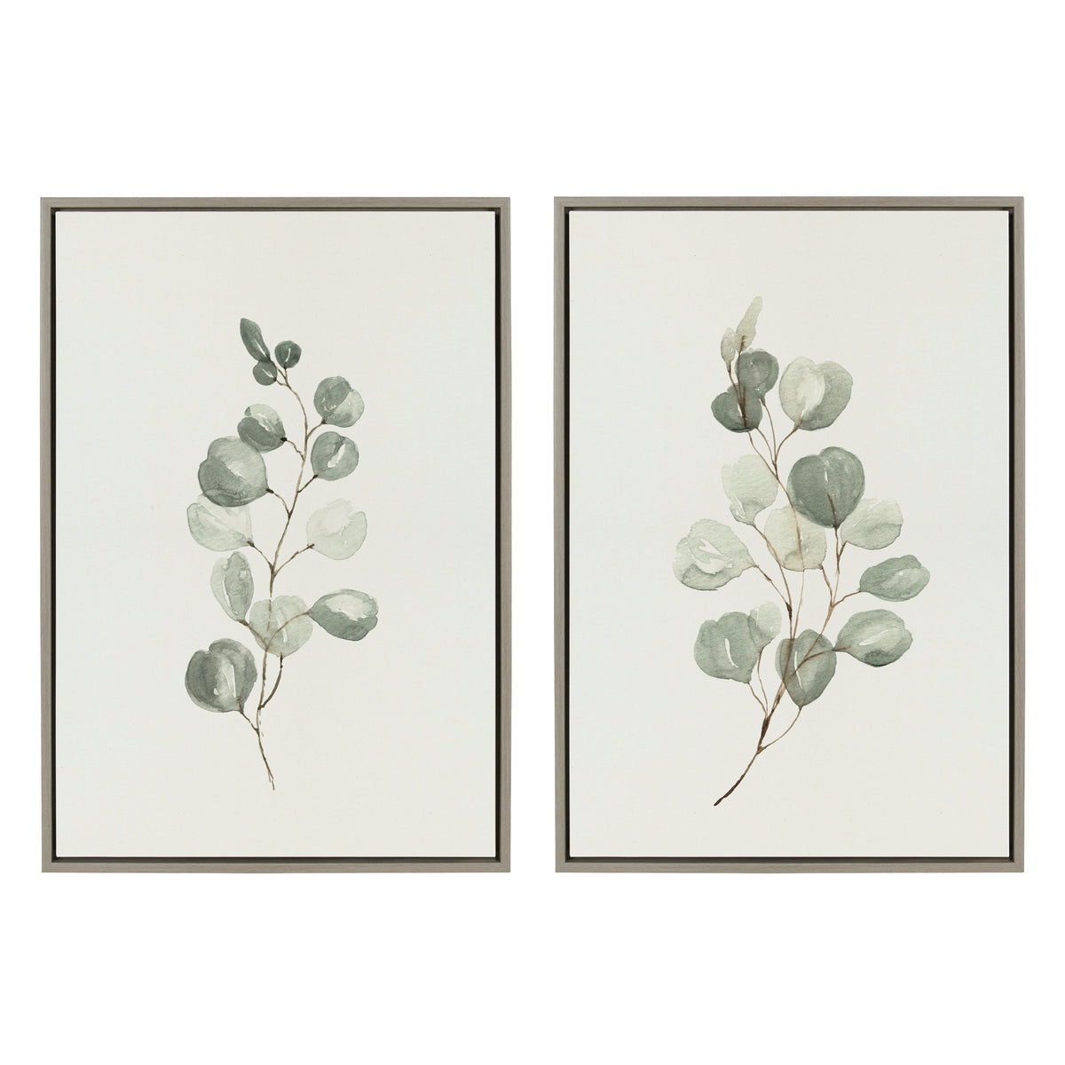 Sylvie Eucalyptus Framed Canvas Set of 2 by Maja Mitrovic of Makes My Day Happy