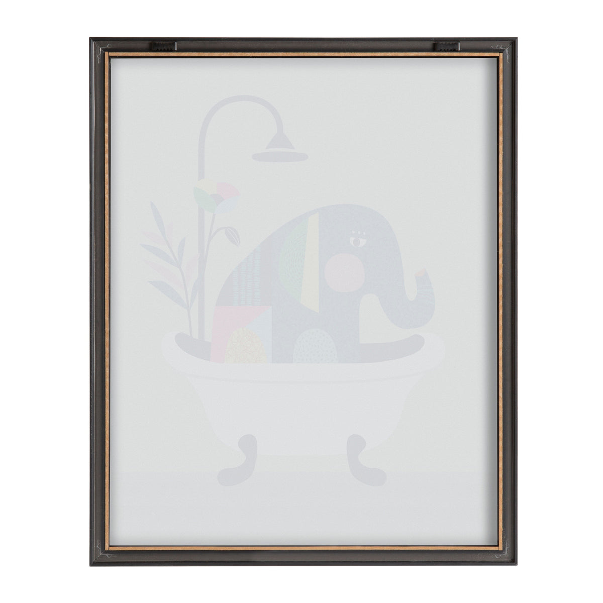 Blake Mid Century Modern Elephant in the Tub Framed Printed Glass by Rachel Lee of My Dream Wall