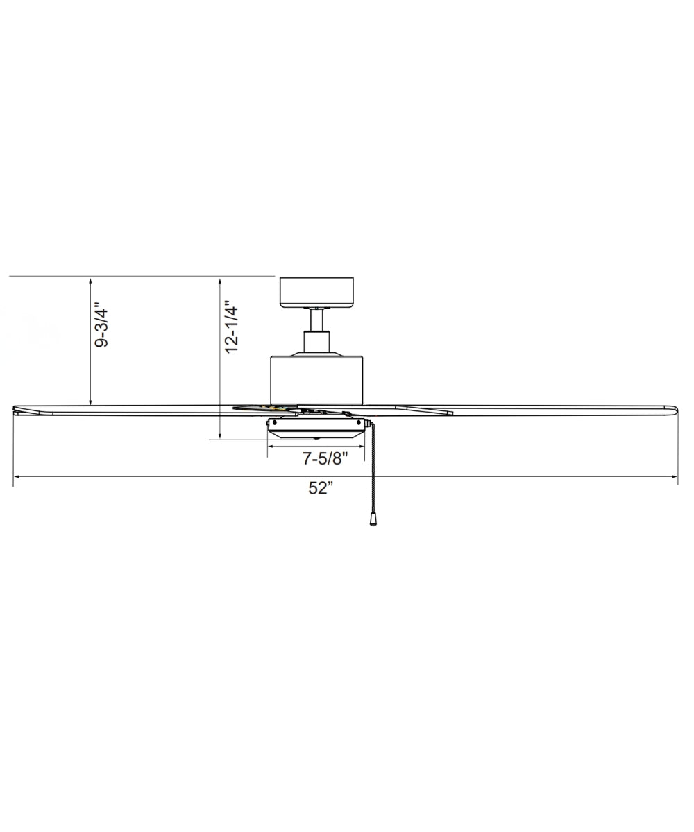 RP Lighting Aldea IV 52" 4-Blade Ceiling Fan, Oil Rubbed Bronze Motor Finish, Walnut-Finish Blades