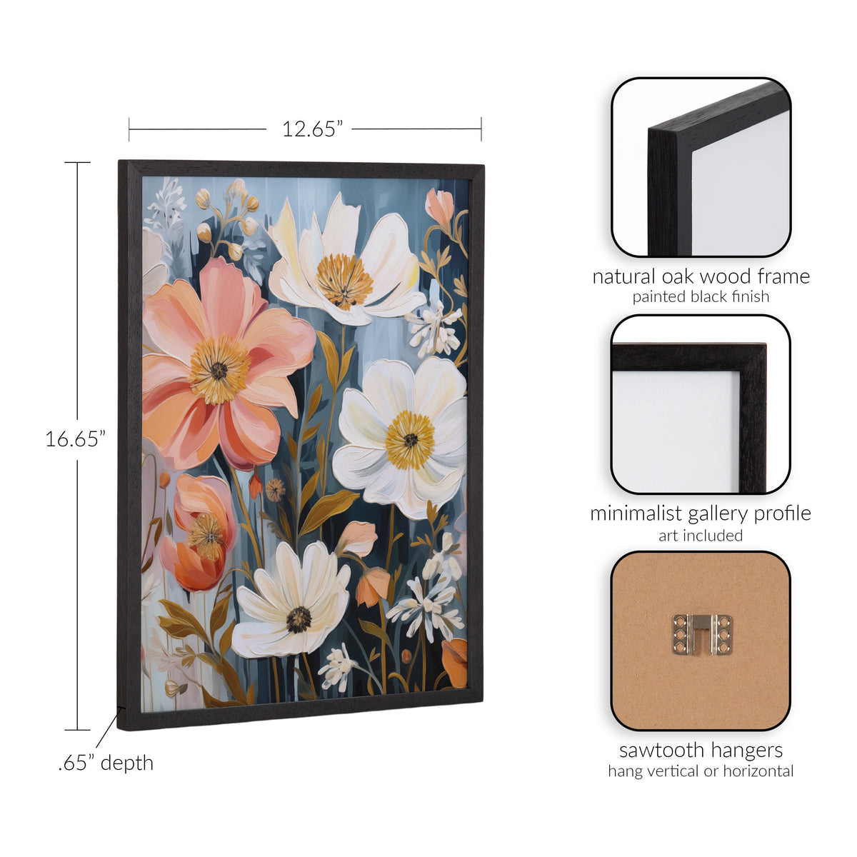 Gallery Boho Flowers in Muted Neutrals Print by The Creative Bunch Studio