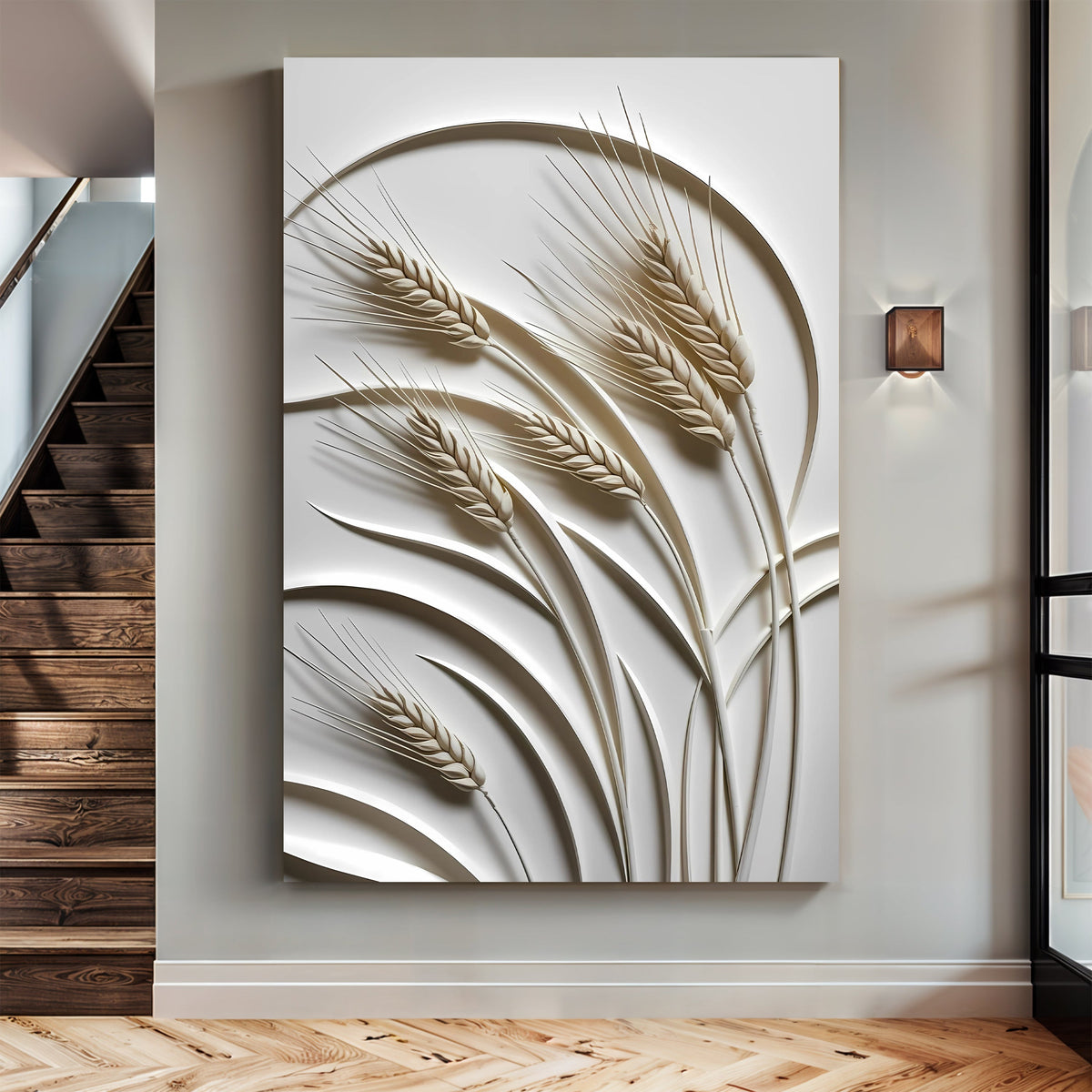 Minimalist Wheat Canvas Wall Art