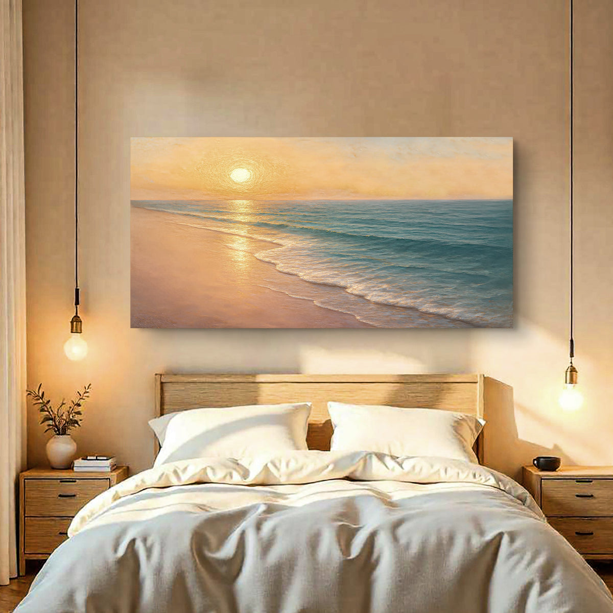 Beach Shoreline Coastal Canvas Wall Art IV