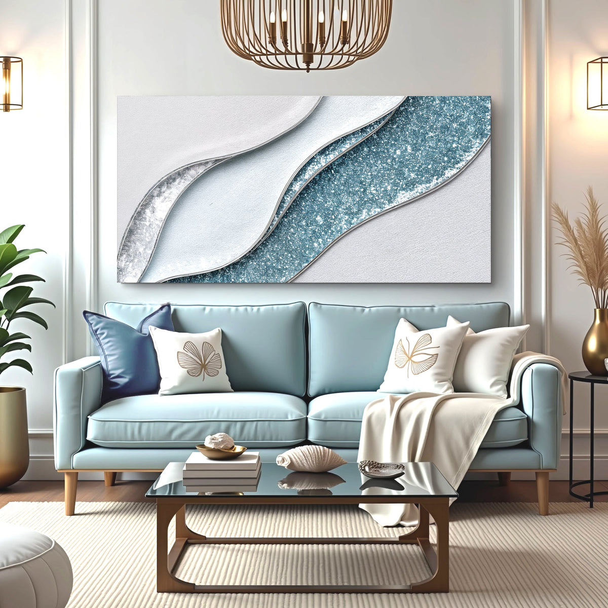 Lighter Waves Canvas Wall Art
