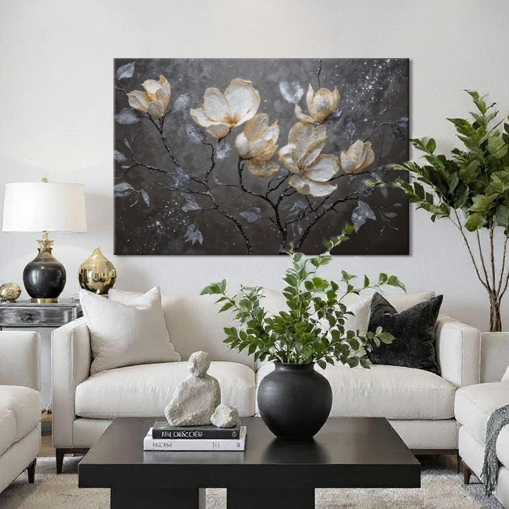 Midnight Magnolias Canvas Wall Art