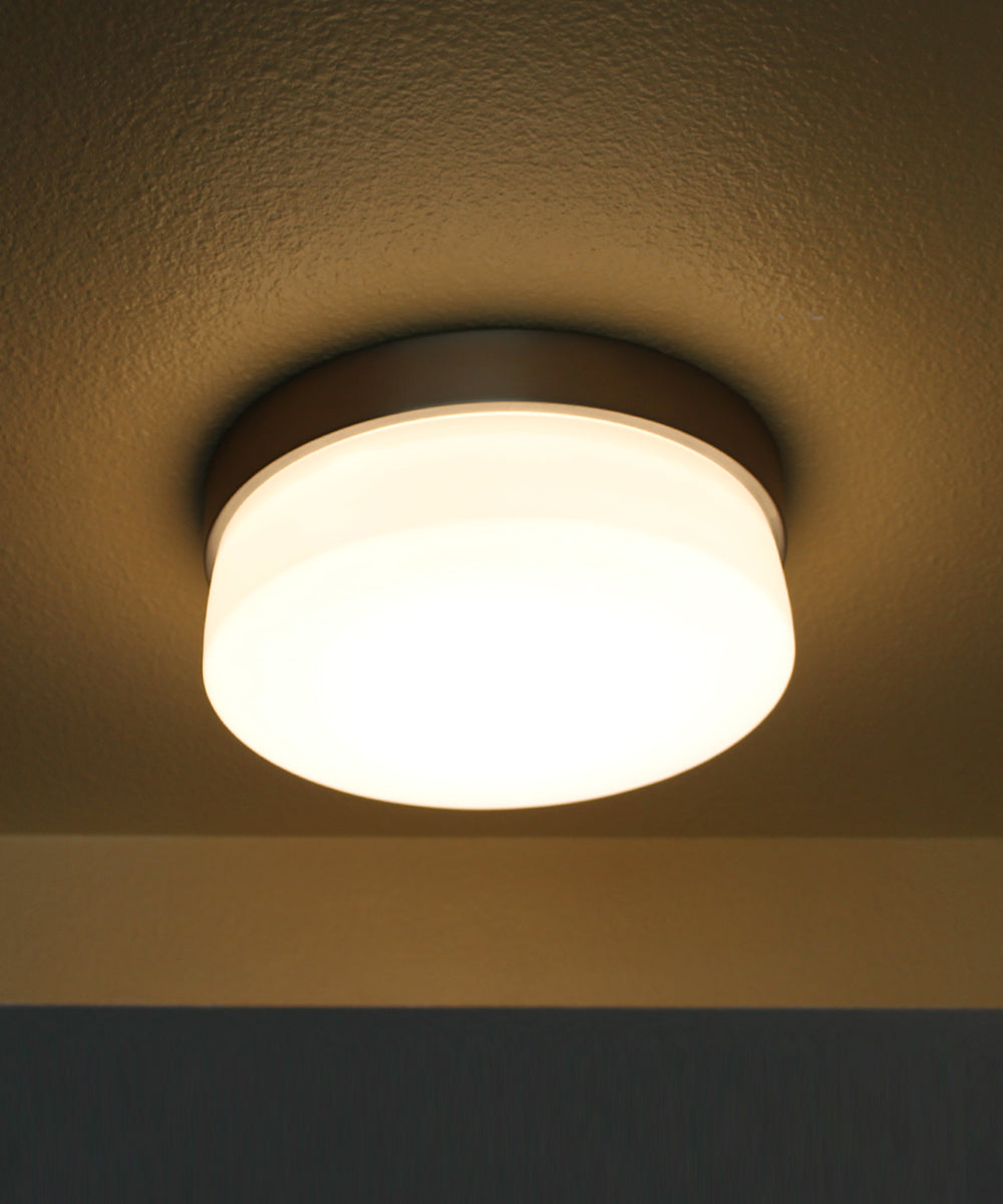 Maxim Flux 7"W 1-Light LED Flush Mount Light Fixture Satin Silver Finish