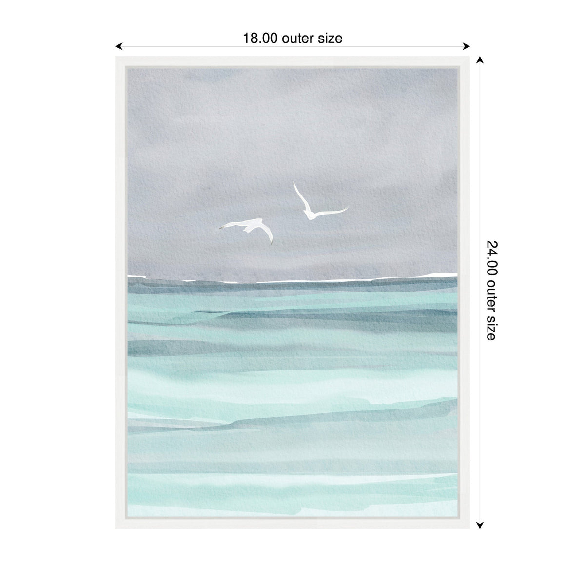 Sylvie Sea and Seagulls Framed Canvas by Nikita Jariwala