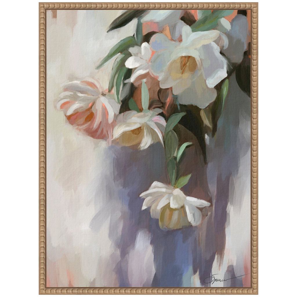 Sylvie Dangle Thumb Pastel Flower Bouquet Framed Canvas by Mary Sparrow