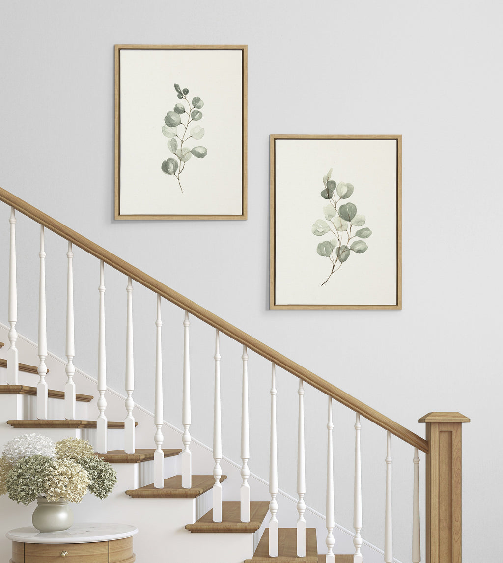 Sylvie Eucalyptus Framed Canvas Set of 2 by Maja Mitrovic of Makes My Day Happy