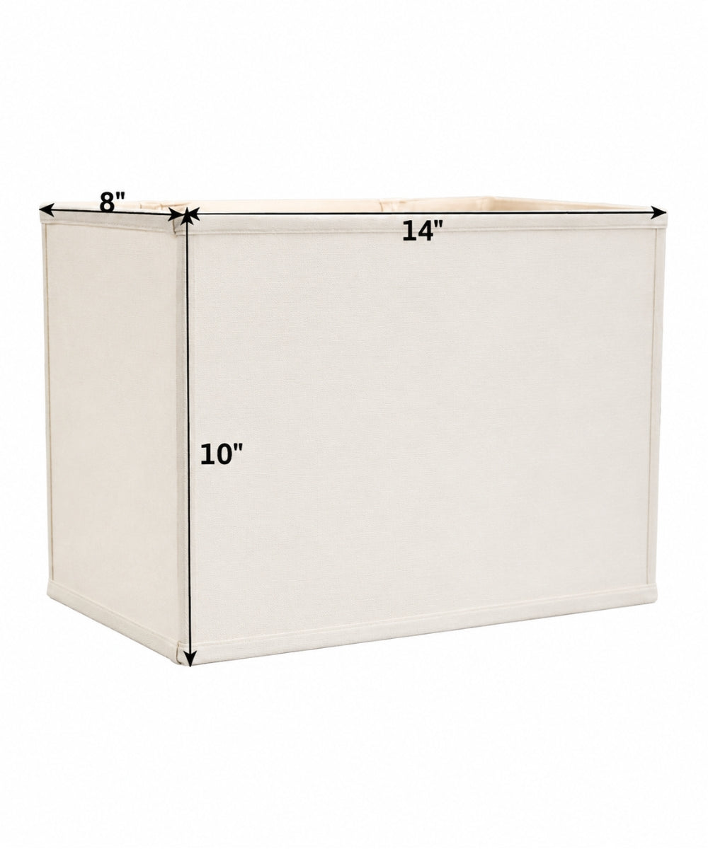 Home Concept Rectangular Drum Lamp Shade White - 14"W x 10" Slant Height, Spider Fitter