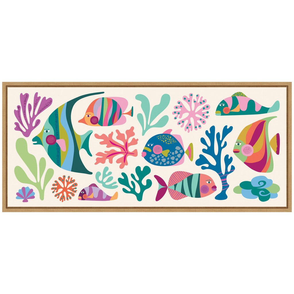 Sylvie Fun Colorful Tropical Fish Framed Canvas by Rachel Lee