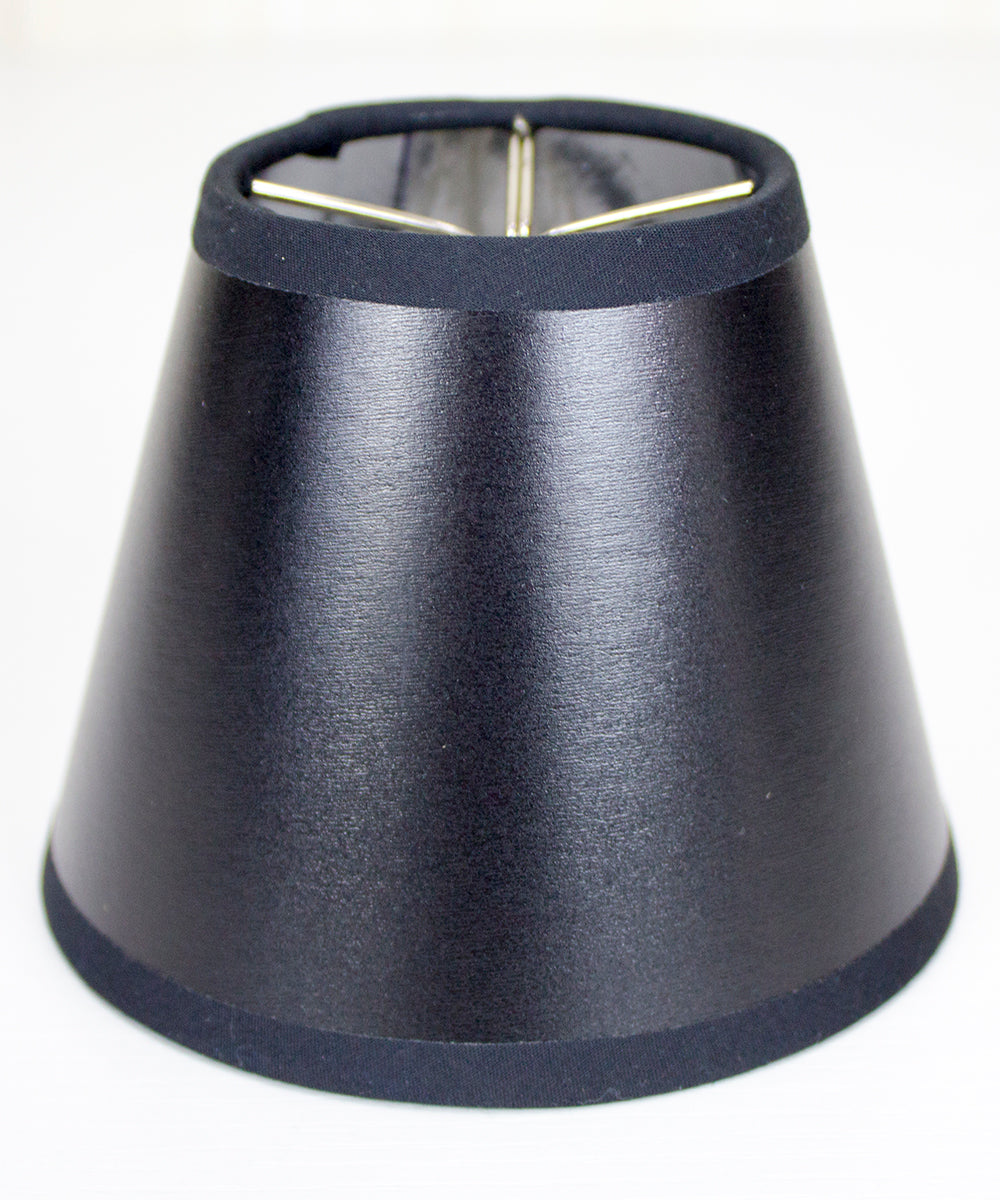 Home Concept Set of 6 Black Parchment Silver-Lined Chandelier Lamp Shade - 5"W x 4" Slant Height