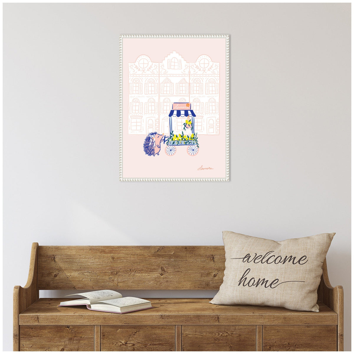 Sylvie Beaded Lemon Stroll Framed Canvas by Yellow Heart Art