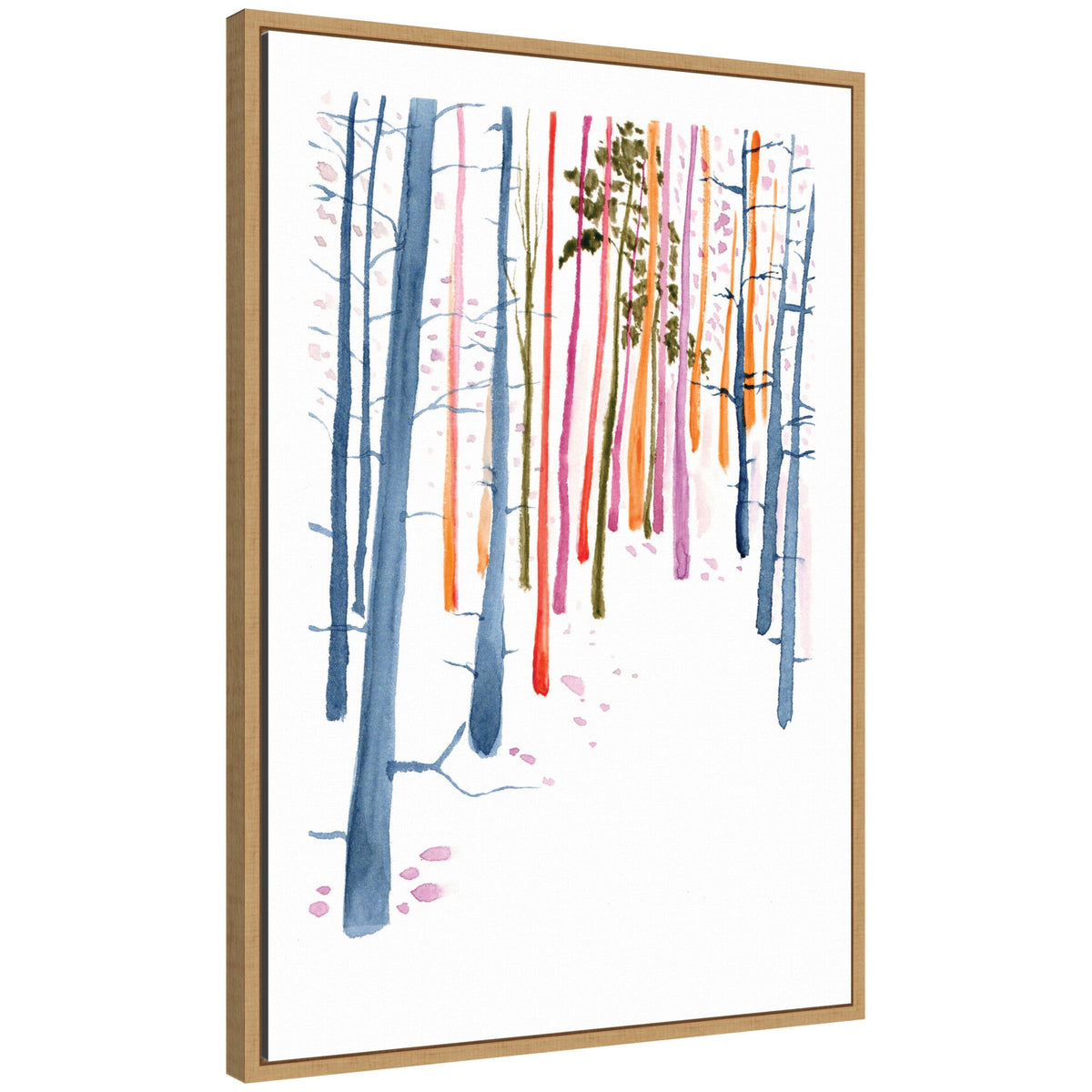 Sylvie Colorful Woodland Trees Framed Canvas by Viola Kreczmer