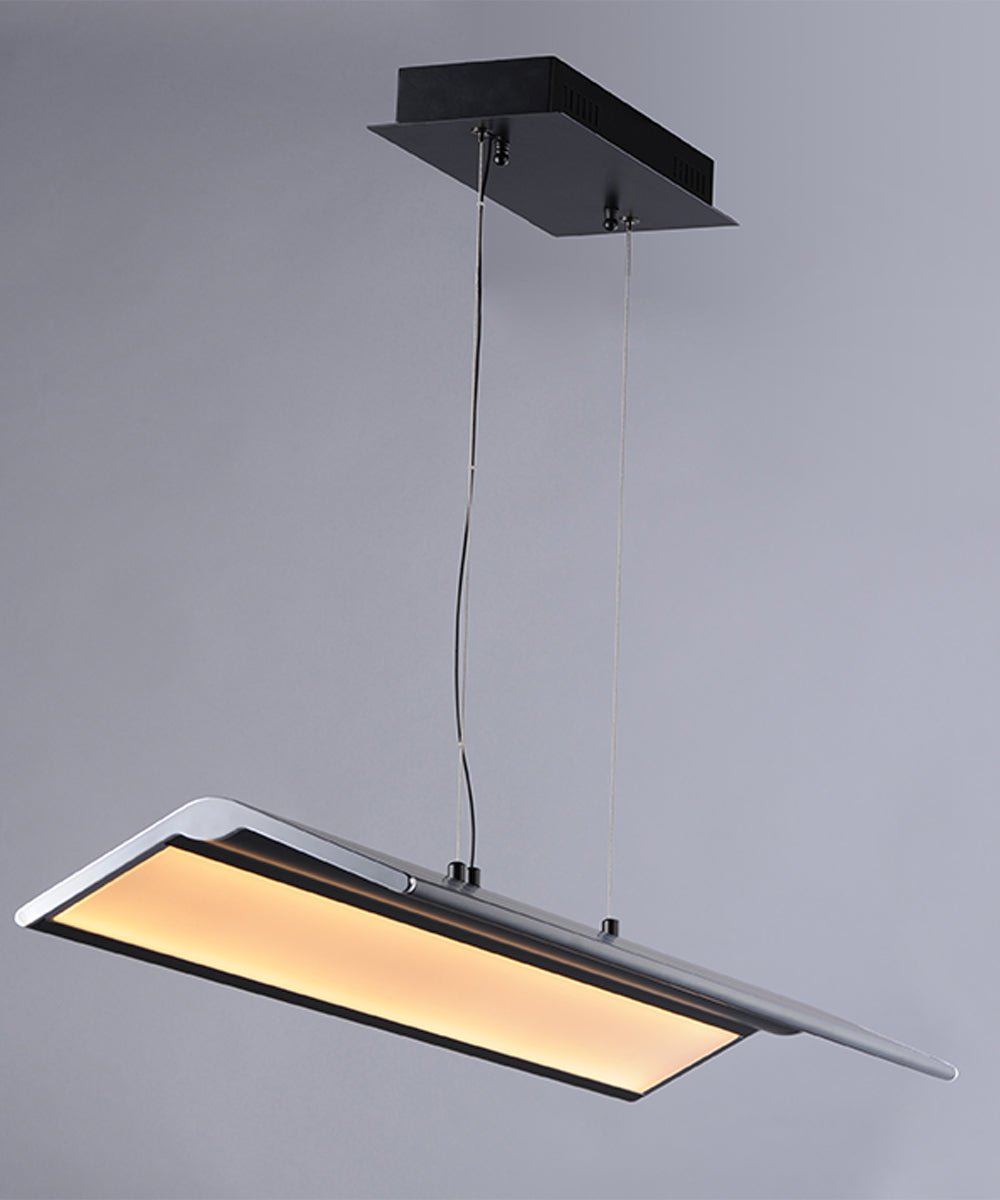 ET2 Glider 36"L 1-Light LED Island Light Black and Polished Chrome Finish