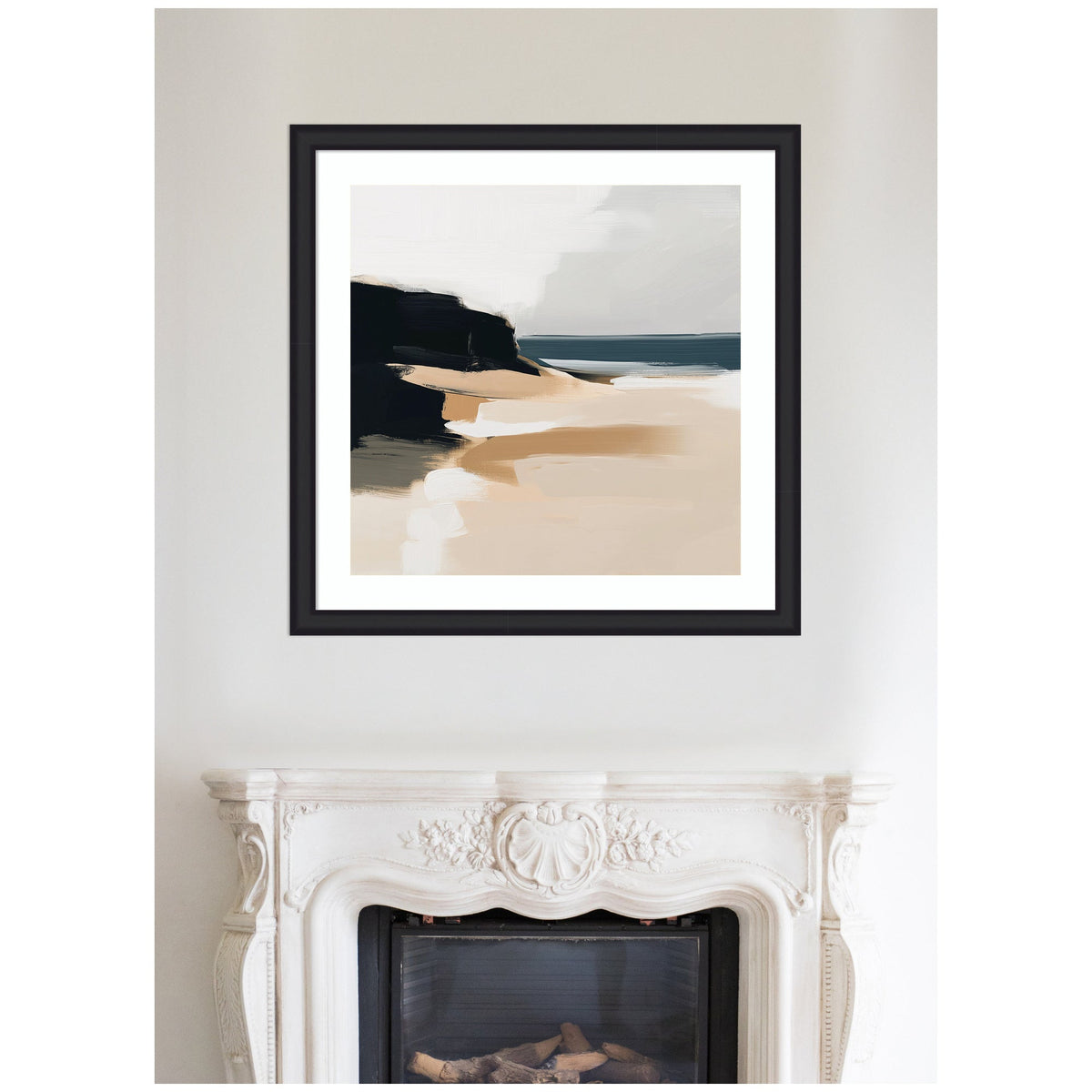 Framed Art Coastal Sand Modern Abstract Landscape I by The Creative Bunch Studio