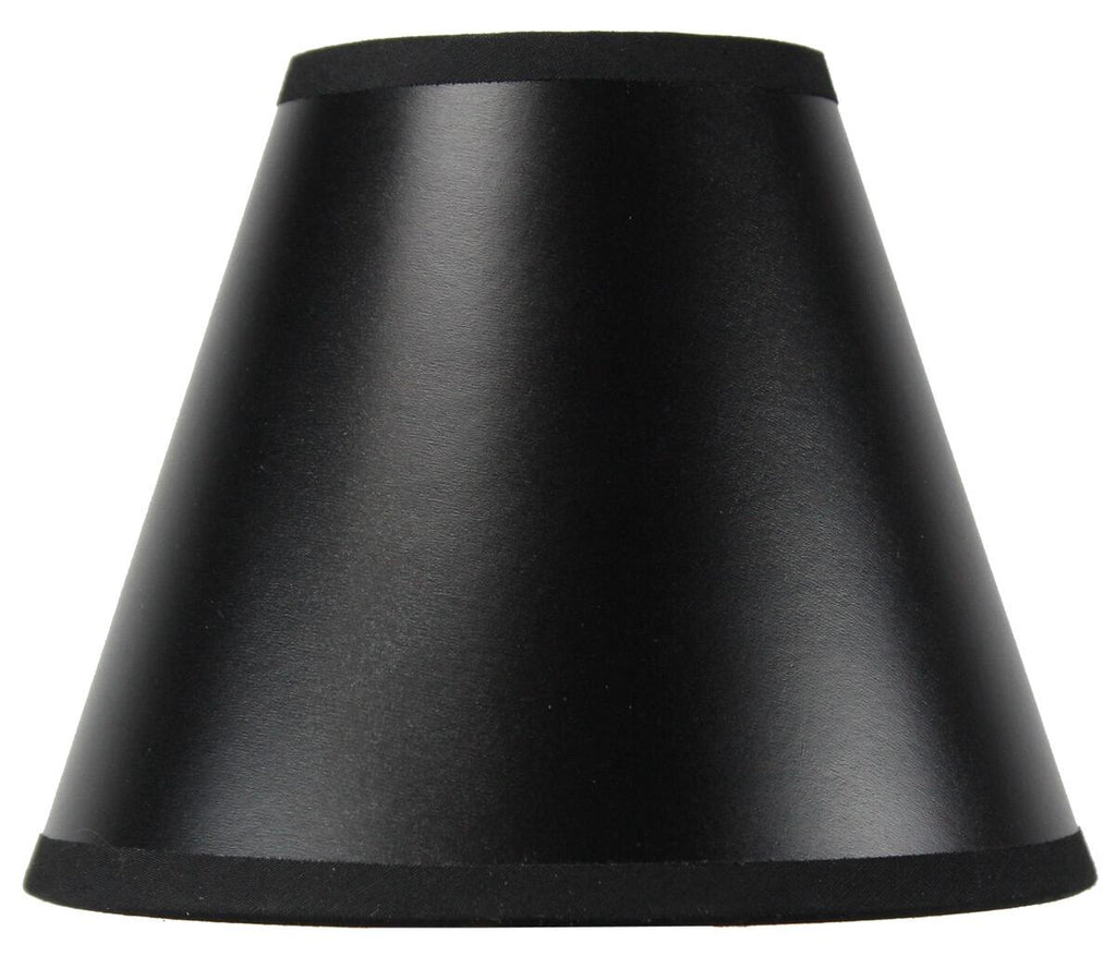 Home Concept Set of 6 Black Parchment Gold-Lined Chandelier Candle Clip Lamp Shade - 6"W x 5"H