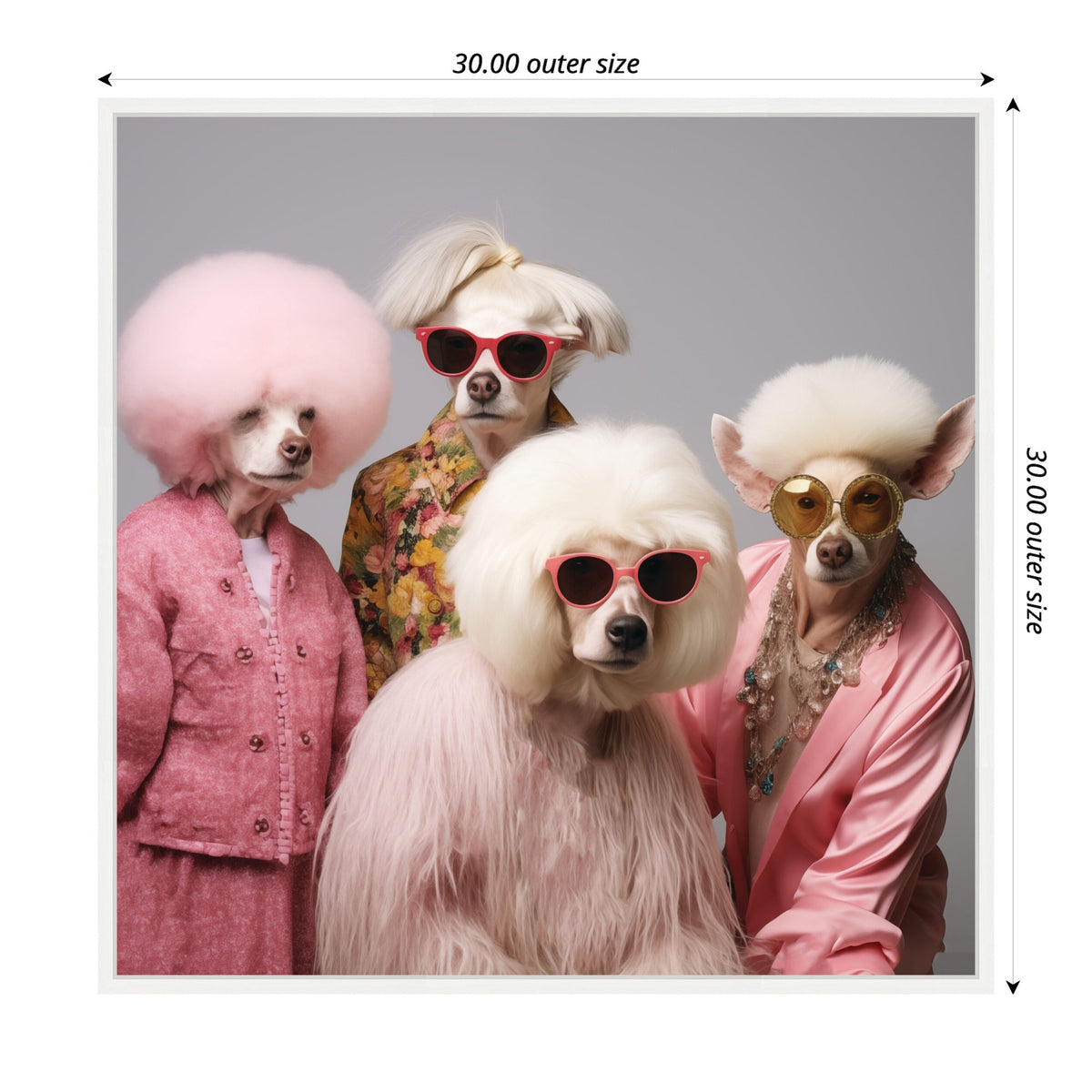 Sylvie Golden Lady Dogs Framed Canvas by The Creative Bunch Studio