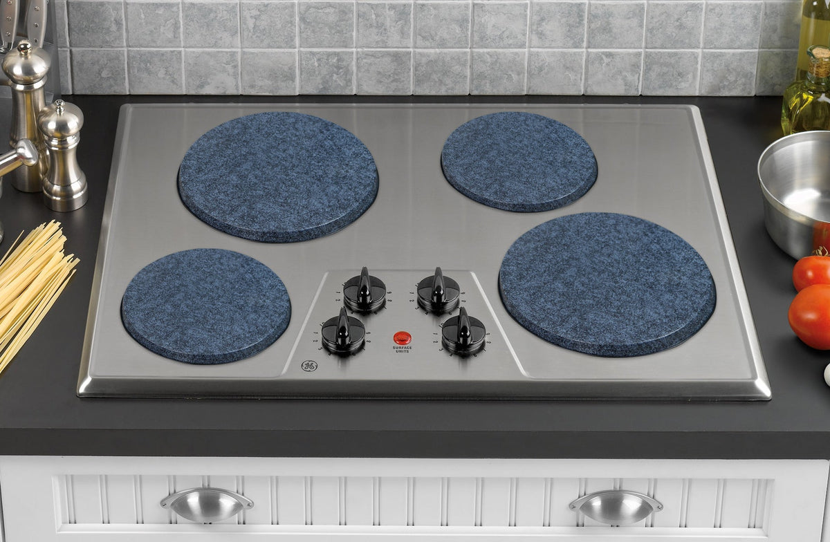 4-Piece Tin Burner Cover Set for Electric Stoves, Granite