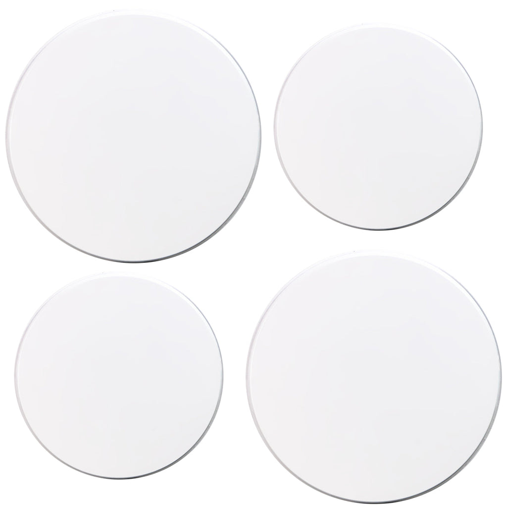 4-Piece Tin Burner Cover Set for Electric Stoves, White