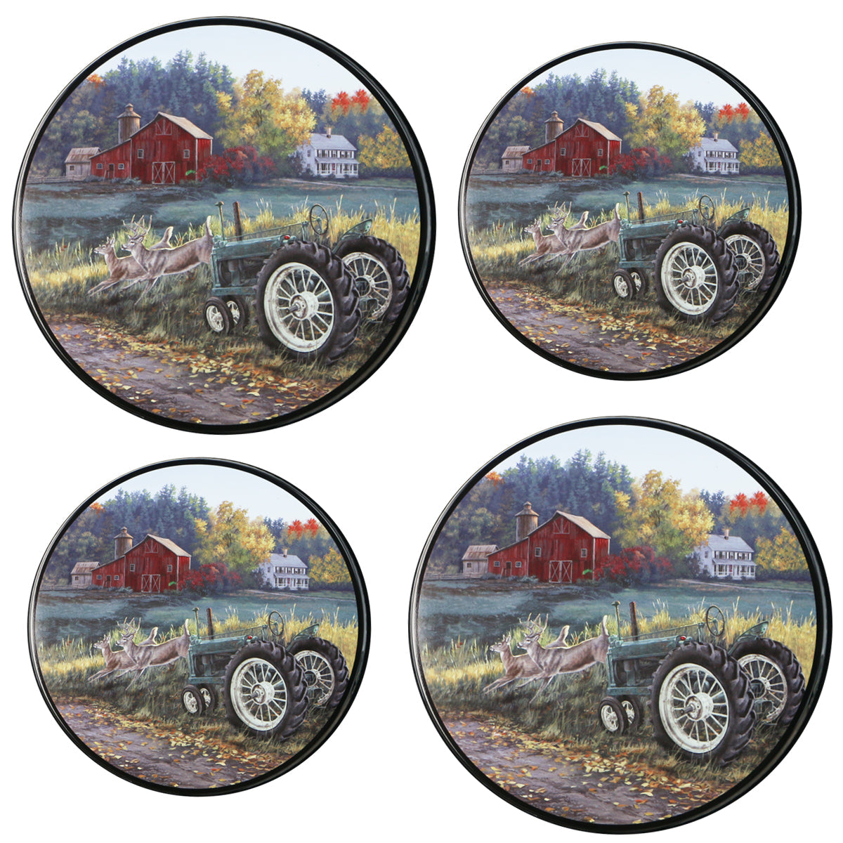 4-Piece Tin Burner Cover Set for Electric Stoves, Morning Run