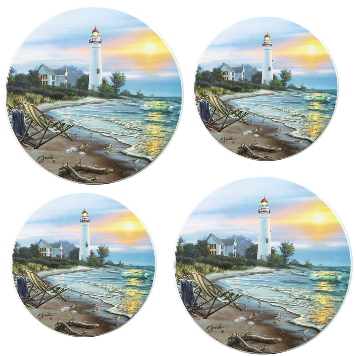 4-Piece Tin Burner Cover Set for Electric Stoves, A Perfect Day