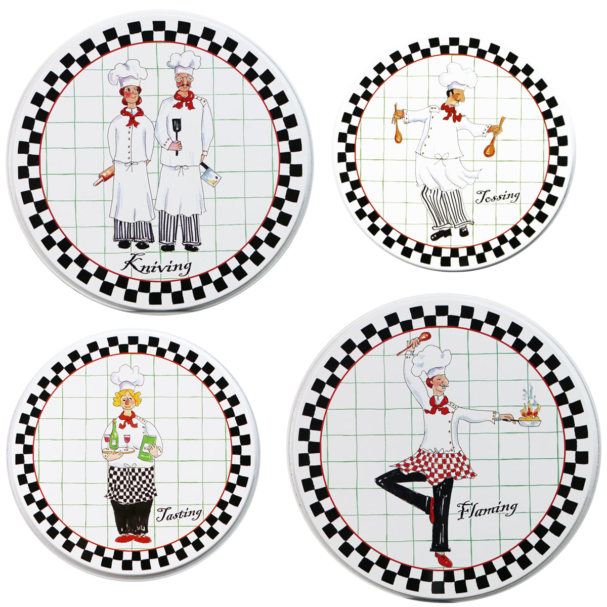 4-Piece Tin Burner Cover Set for Electric Stoves, Night Shift