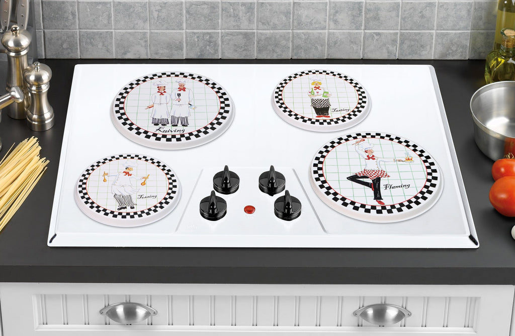 4-Piece Tin Burner Cover Set for Electric Stoves, Night Shift