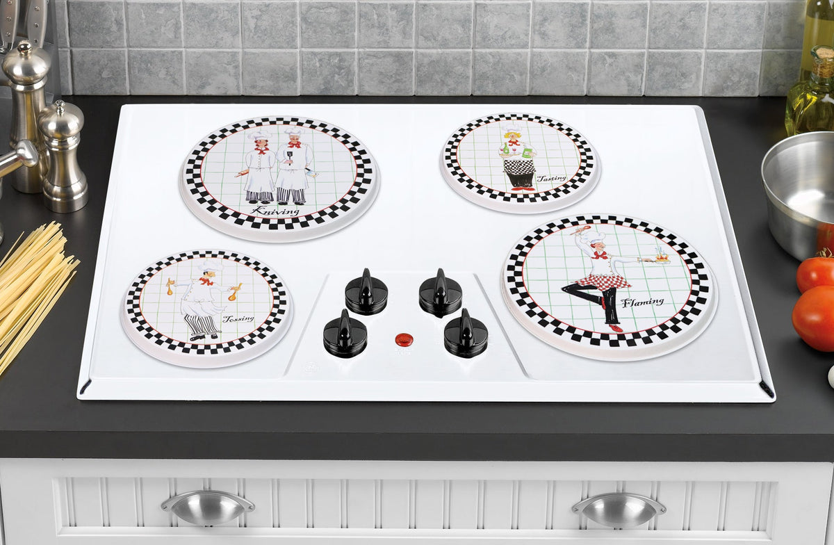 4-Piece Tin Burner Cover Set for Electric Stoves, Night Shift