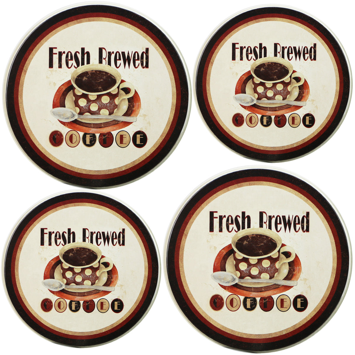 4-Piece Tin Burner Cover Set for Electric Stoves, Fresh Brewed