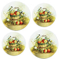 4-Piece Tin Burner Cover Set for Electric Stoves, Chickadees