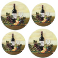 4-Piece Tin Burner Cover Set for Electric Stoves, Wine & Vine