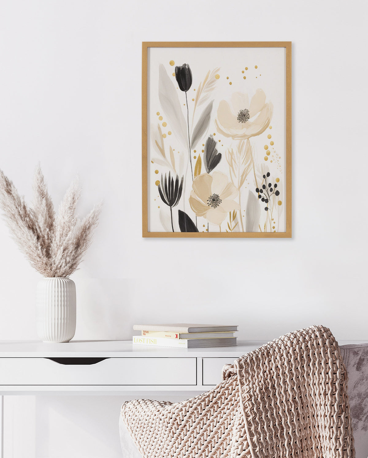 Gallery Modern Muted Cottage Floral Abstract Print by The Creative Bunch Studio