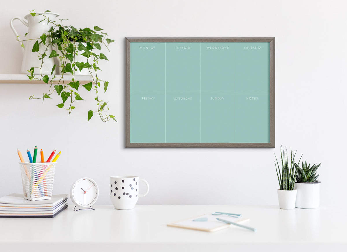 Blake This Week Teal Framed Glass Dry-Erase Weekly Planner by The Creative Bunch Studio