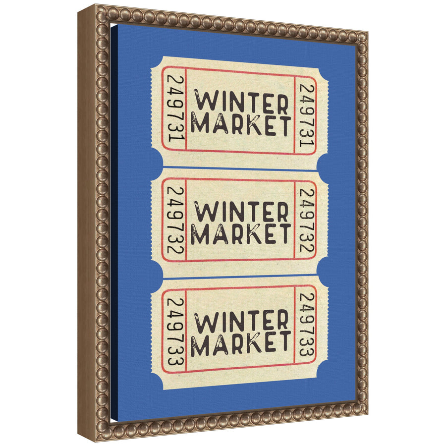 Winter Market Ticket by Kikiandnim Framed Canvas Wall Art Print