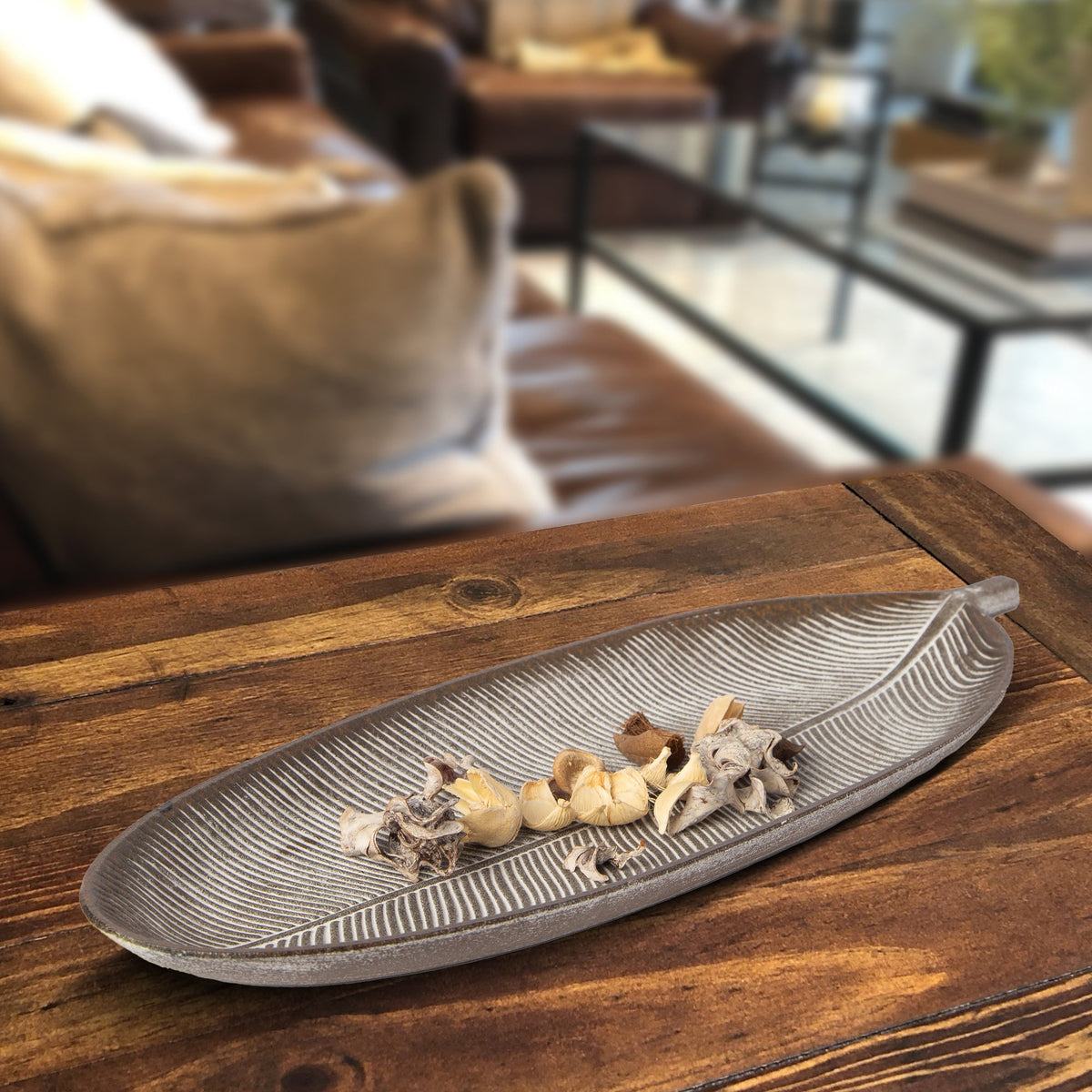 Leaf Design MDF Decorative Tray