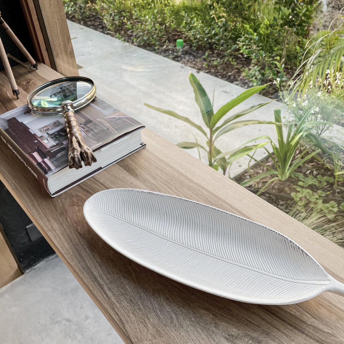 Leaf Design MDF Decorative Tray