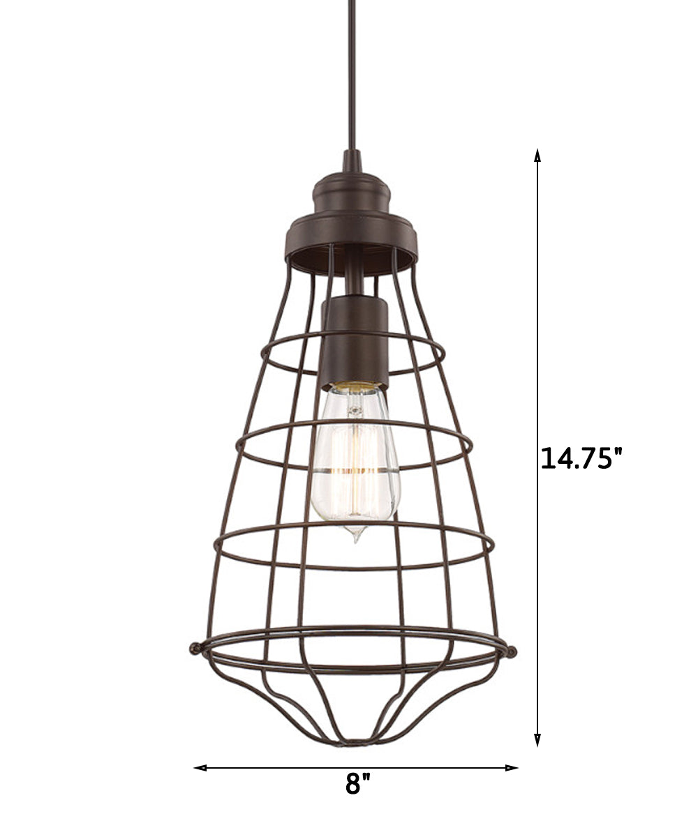 Capital Lighting Daudin 1-Light Pendant Light, Burnished Bronze, 8"W