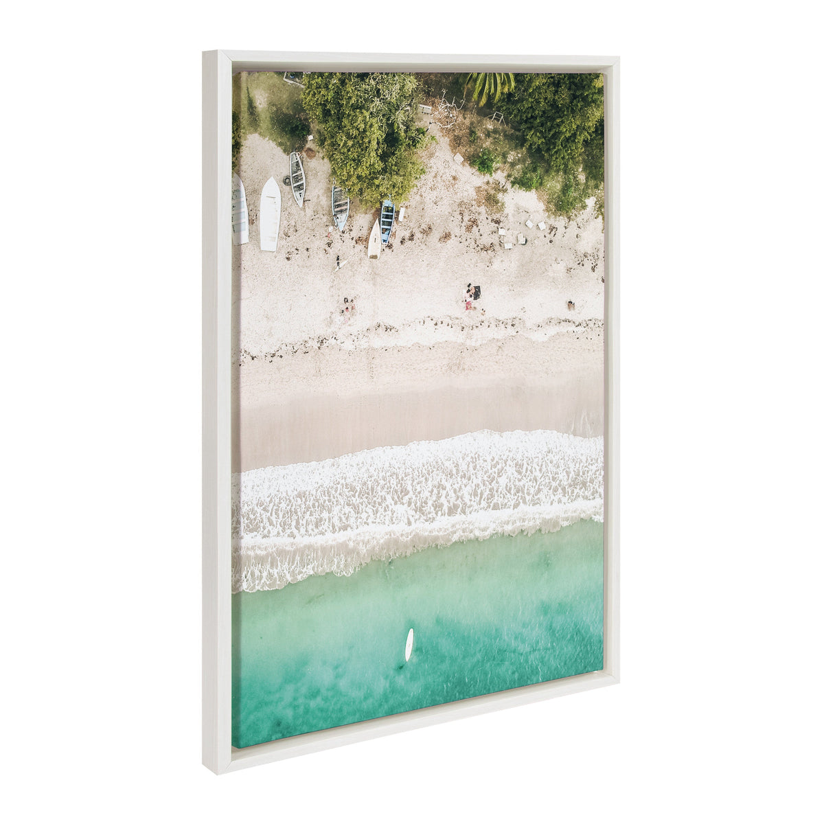 Sylvie Tropical Beach Framed Canvas Set of 3