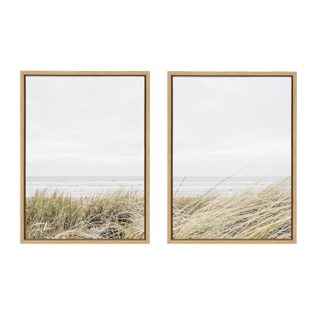 Sylvie East Beach Left and Right Framed Canvas Set of 2 by Amy Peterson Art Studio