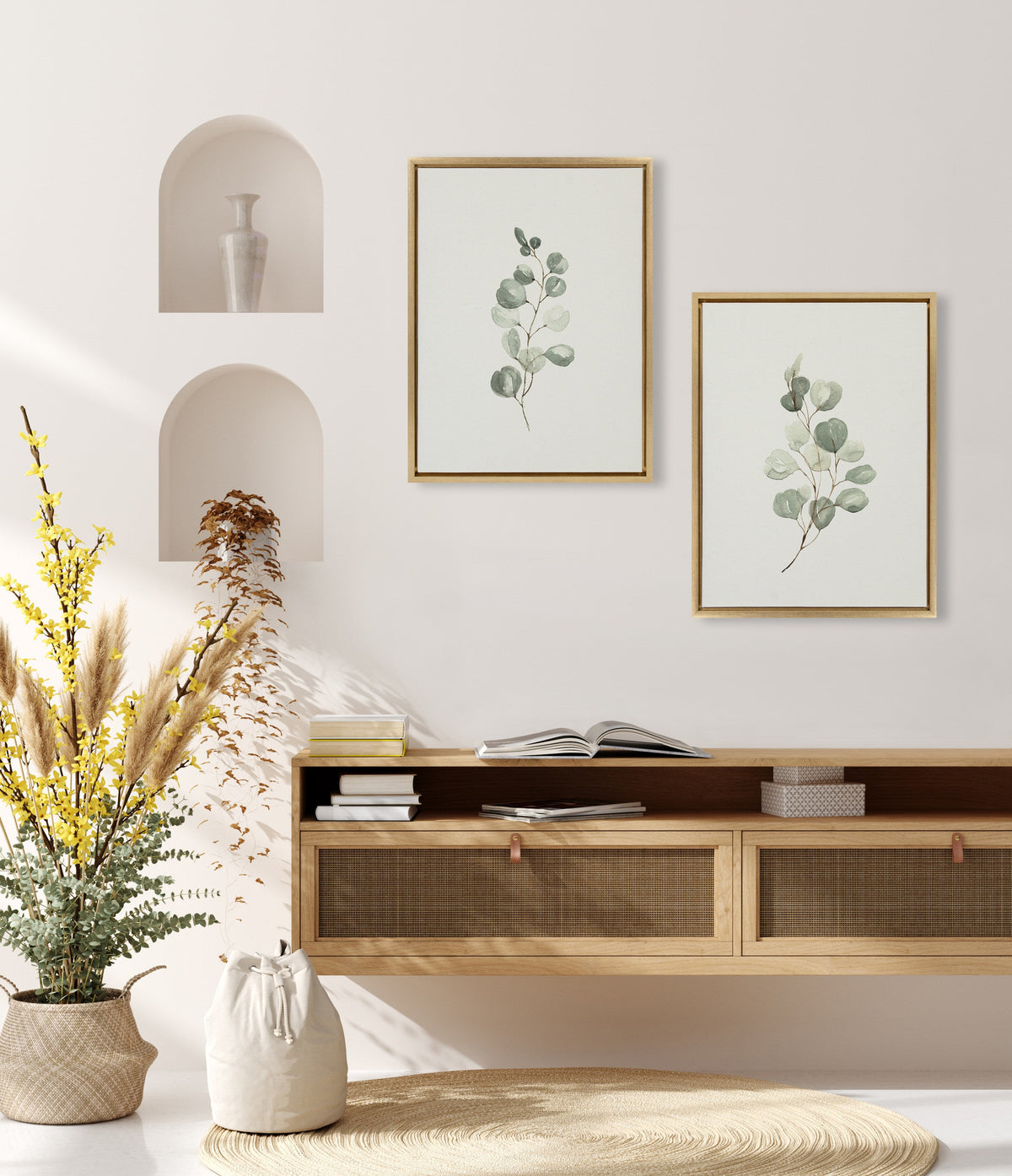 Sylvie Eucalyptus Framed Canvas Set of 2 by Maja Mitrovic of Makes My Day Happy