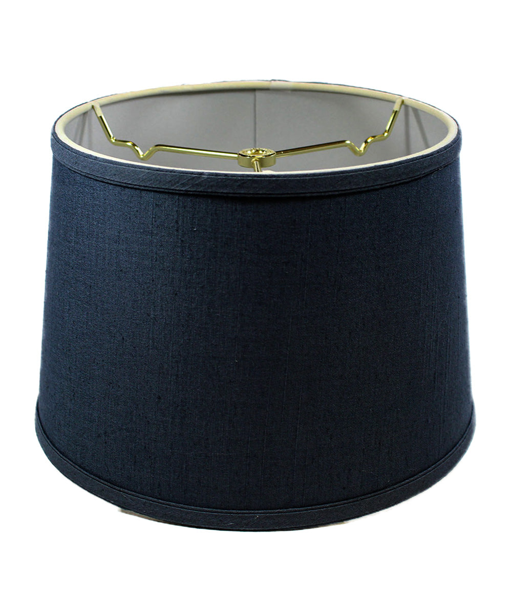 Home Concept Hardback Shallow Drum Lamp Shade Textured Slate - 12"W x 8" Slant Height, Spider Fitter