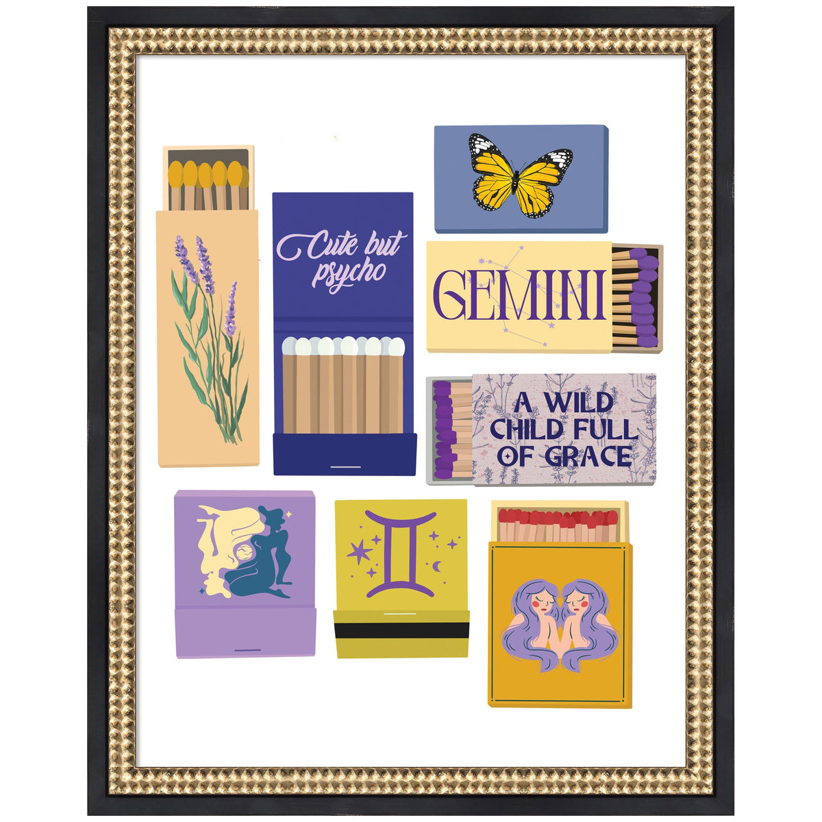 Gemini Matchbooks 14x18 FC by Megan Ryan Framed Wall Art Print