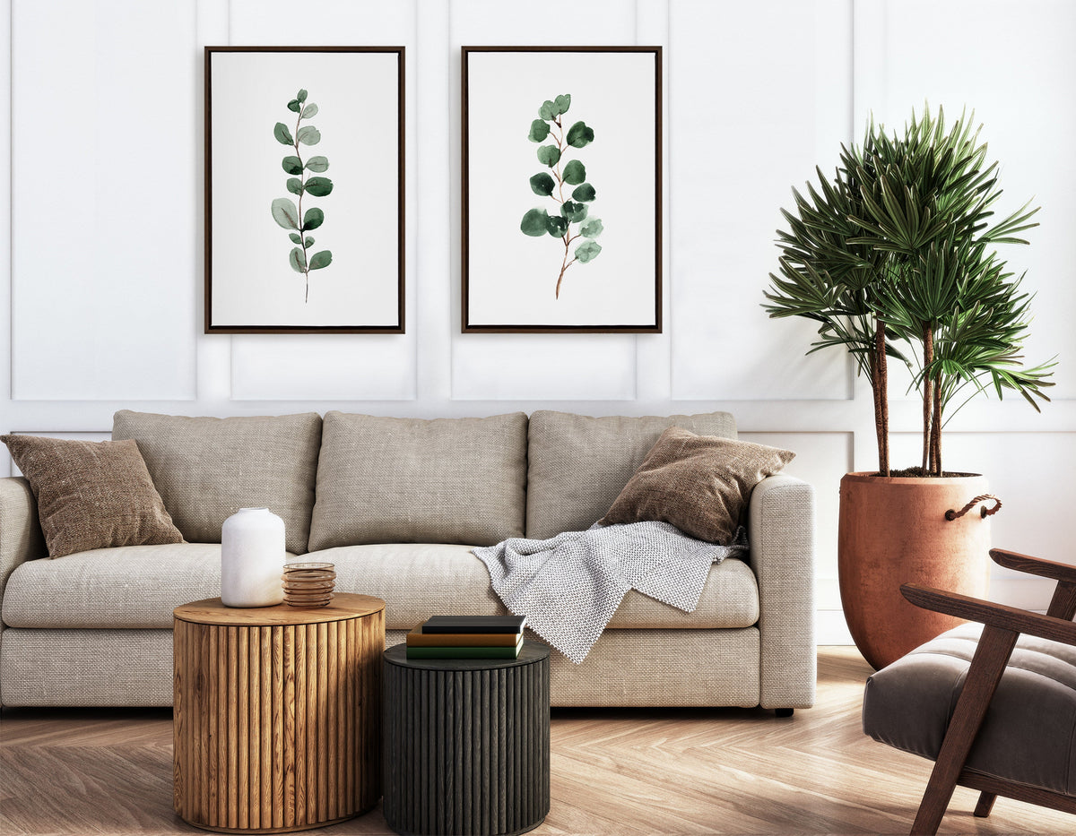 Sylvie Eucalyptus 3b Framed Canvas by Maja Mitrovic of Makes My Day Happy